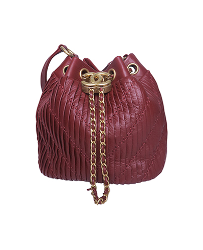 Coco Pleated Drawstring Bag, front view